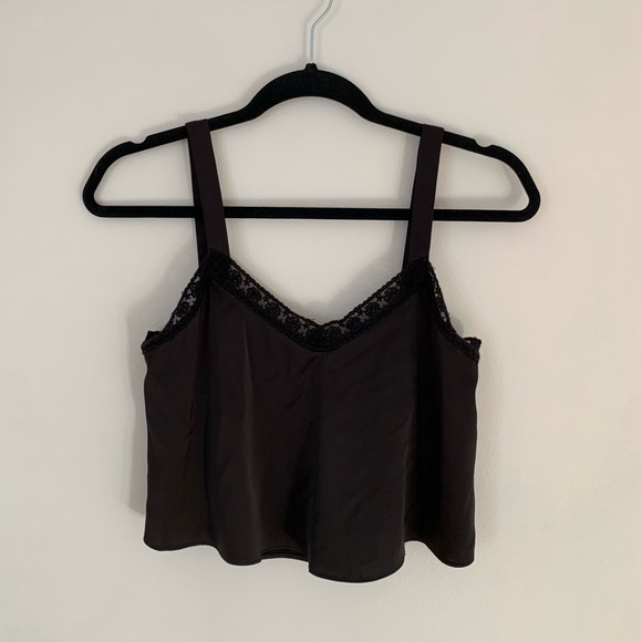 Urban Outfitters Black Lace Trim Tank Top - Picture 1 of 3